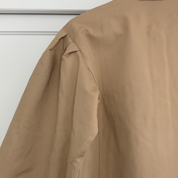 Halogen tan zip front cropped jacket - Picture 4 of 5